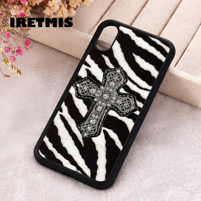 Iretmis Pokrowiec na telefon do iPhone X XS Max XR 11 12 13 PRO MINI 14 15 16 Plus Gumowy silikon HOLY ZEBRA