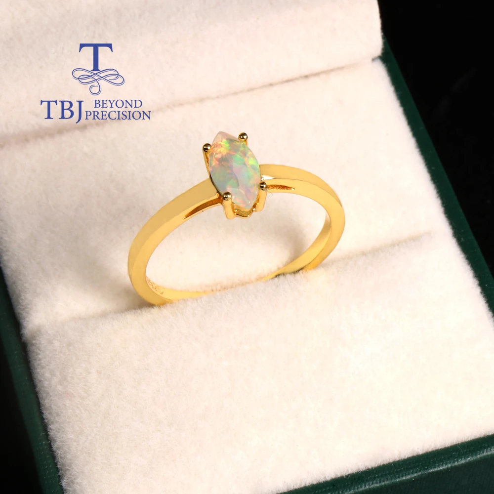 2026, Simple colorful October Birthstone Natural Opal Gems S925 silver ring Fashion ladies and girls daily wear exquisite gifts - view 5