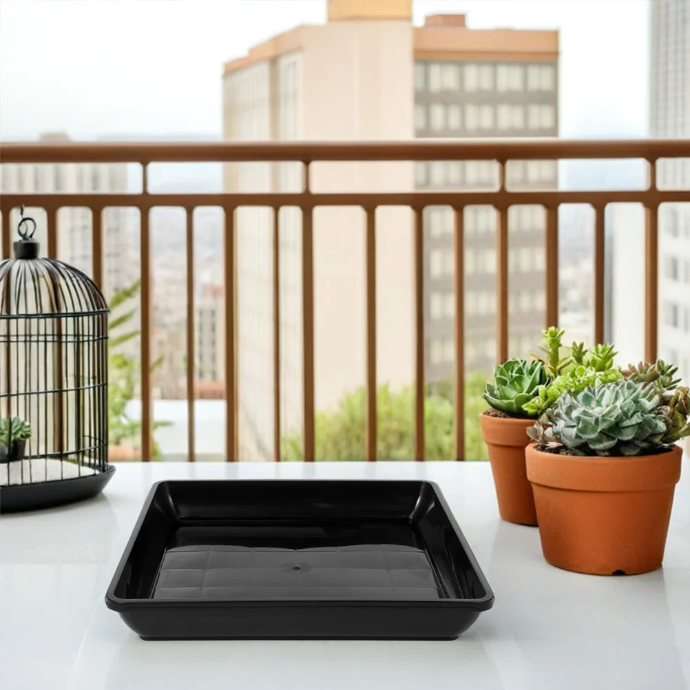 

2Pcs Planter Tray Square Flower Pot Saucer for Succulents Bonsai Indoor Outdoor Plants Plastic Drainage Base Stable Load-Bearing
