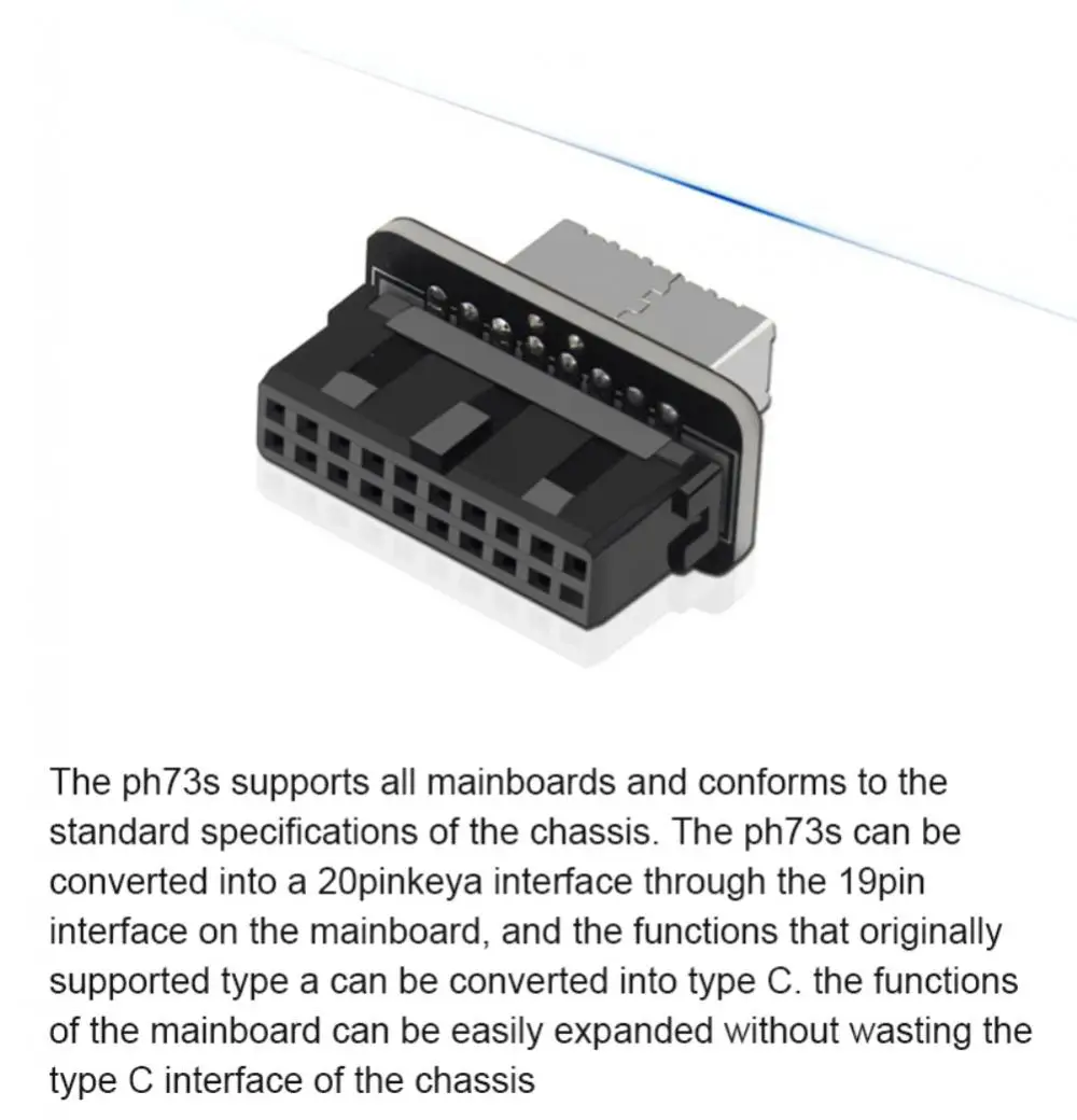 HTGuoji Adattatore per scheda madre USB 3.0, connettore femmina da USB 3.0 a 19 pin/20 pin a doppio USB 3.0 tipo A, convertitore per scheda madre per scheda madre del PC, 480 Mbps