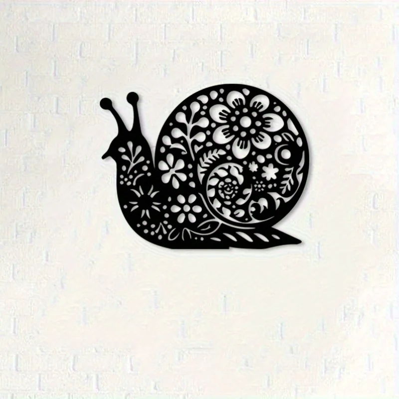 CIFBUY Snail Flower Metal Wall Art Iron Sculpture Mural Plaque for Living Room Contemporary Farmhouse Animal Themed Home Decor