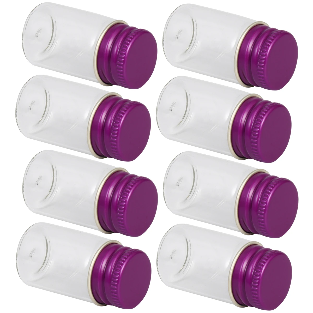 

1Set 12 Units 7Ml Transparent Glass Bottle Smooth Finish Screw Neck Aluminum Cap Bottle for Craft Ink Display Rosy Design