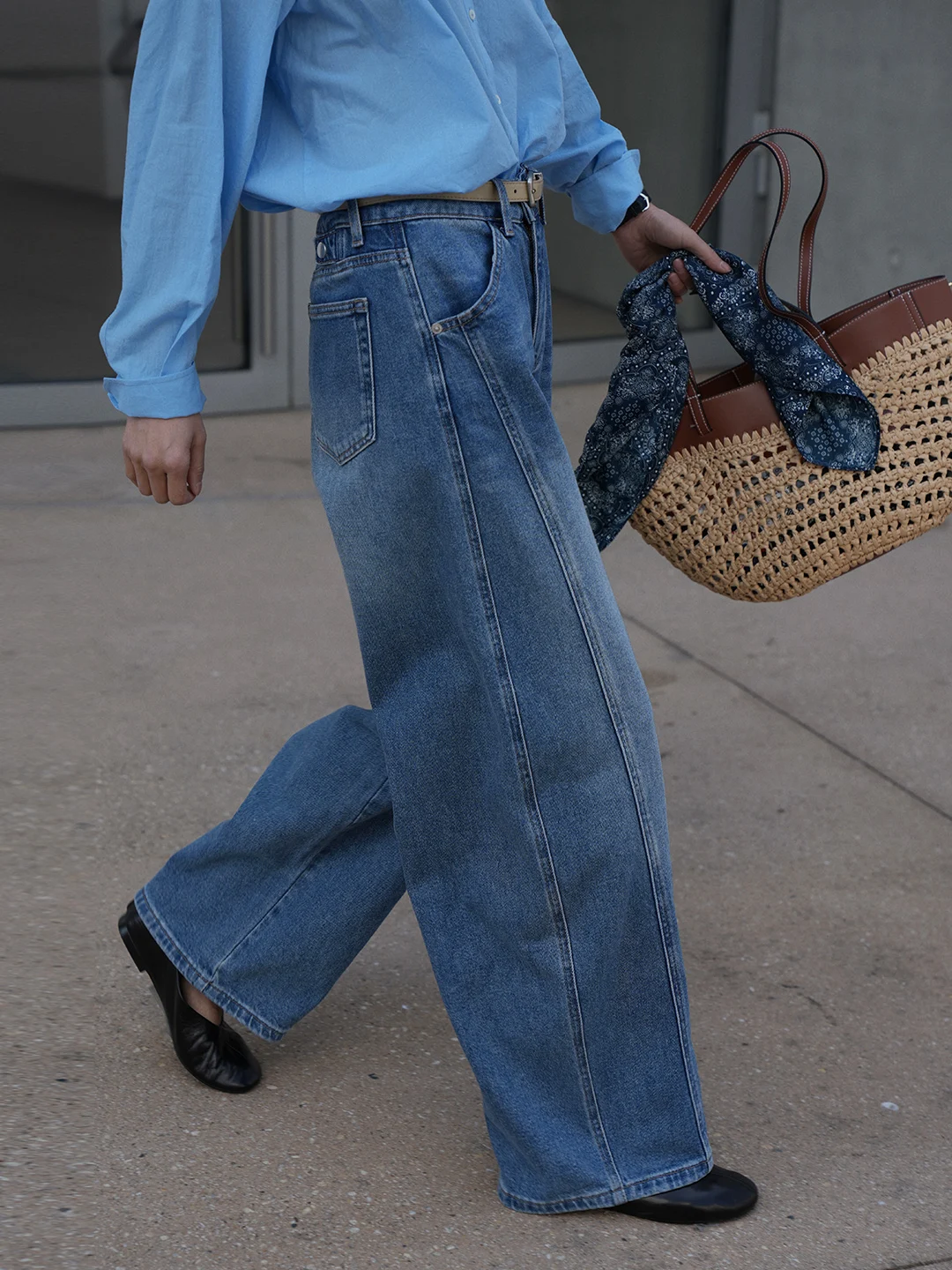 

Ретро джинсы с эффектом потертости и пэчворком, свободные, широкие штанины, женские, весенняя новинка, с высокой талией, комфортные, стройнящие, от Atous