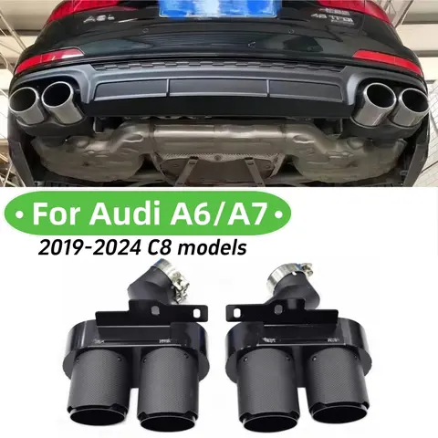 สําหรับ Audi A6 A7 ท่อไอเสีย 2019 ถึง 2024 รุ่น C8 ท่อไอเสียอัพเกรด S6 S7 ท่อไอเสียสแตนเลสหัวฉีด
