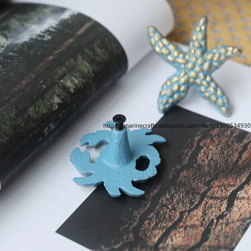 Скандинавский средиземноморский винтажный морской стиль, выдвижной ящик шкафа, мультяшная милая ручка для детской комнаты