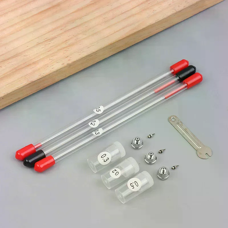 

3/10Pcs Airbrush Replacement Parts Kit With 0.2/0.3/0.5 Mm Airbrush Nozzle,Airbrush Needle,Airbrush Nozzle Cap Small Wrench