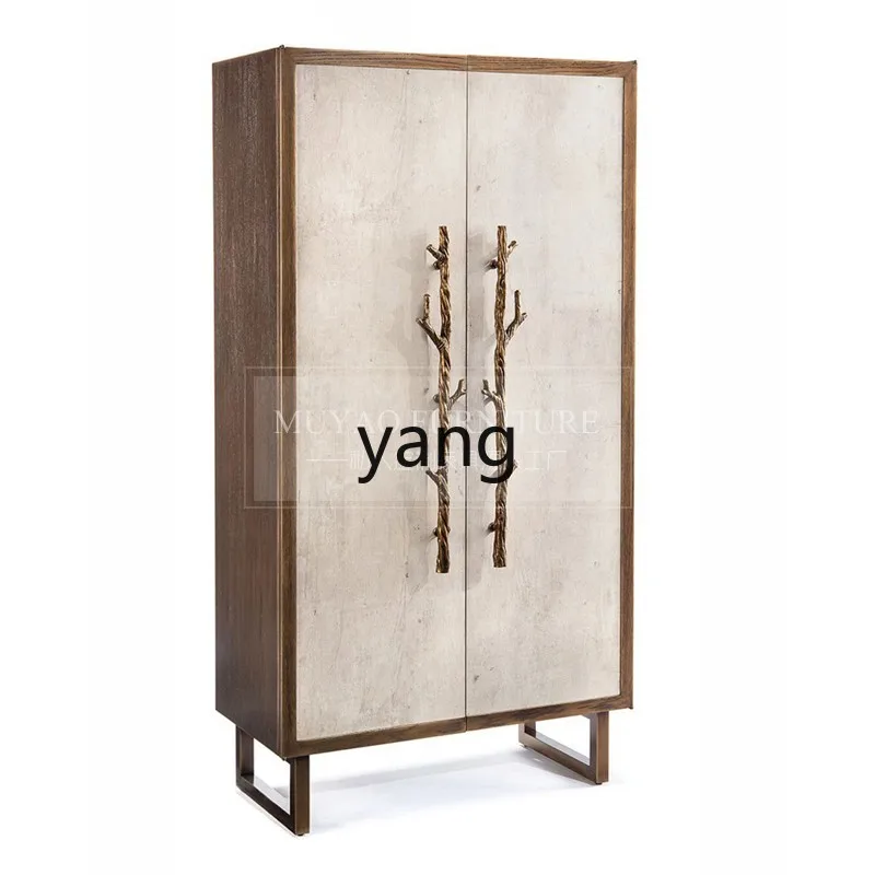 

LZR American retro solid wood entry porch cabinet locker creative double door dining side cabinet