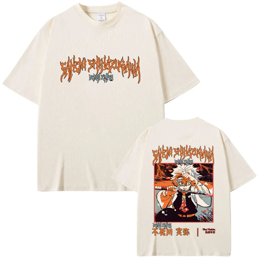 

Anime Demon Slayer Shinazugawa Sanemi Graphic Print T-shirt Summer Men Women High Quality Cotton T Shirts Male Vintage Tshirt