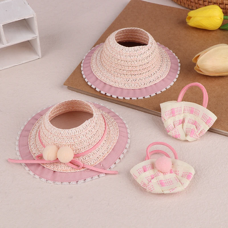 Simulation Mini Weaving Hat Shoulder Bag Labubu Dolls Clothes Outfit Cute Plush Doll Accessories Kid Pretend Play Toys