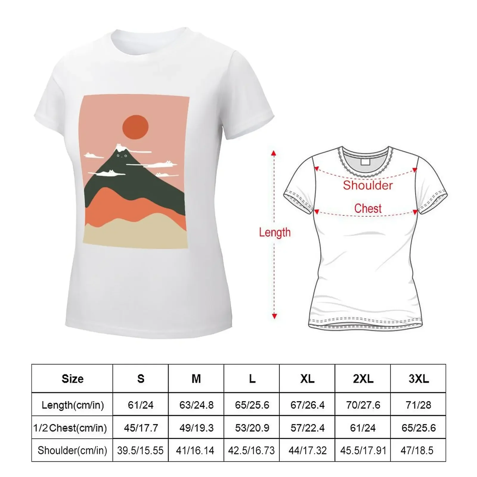 Cat Landscape 72A T-shirt summer clothes Blouse t-shirts for Women cotton