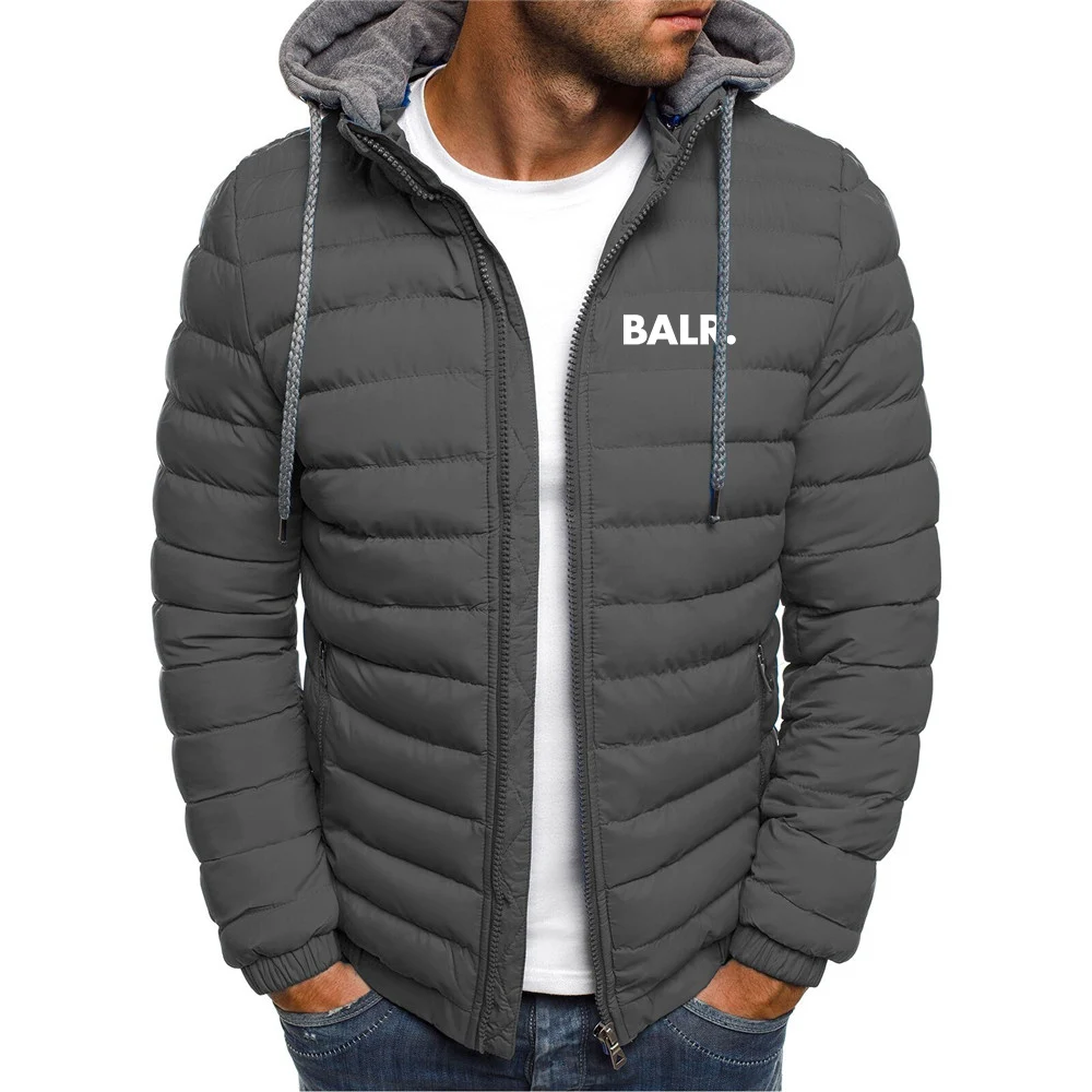 BALR 2024 Men's New Style Autumn and Winter Seven Colour Hooded Jacket Solid Color Casual Fashion Warm Hoodies Coat Tops