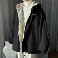 Lamb Wool Jacket Women's 2026 Autumn Winter New Korean Version Loose Workwear Student Cotton Jackets Female Hooded Warm Coat