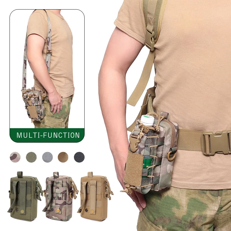 

Outdoor Molle Tactical Mobile Phone Bags Shoulder Waist Water Bottle Bag Camping Crossbody Fanny Pack for Outdoor Carrying