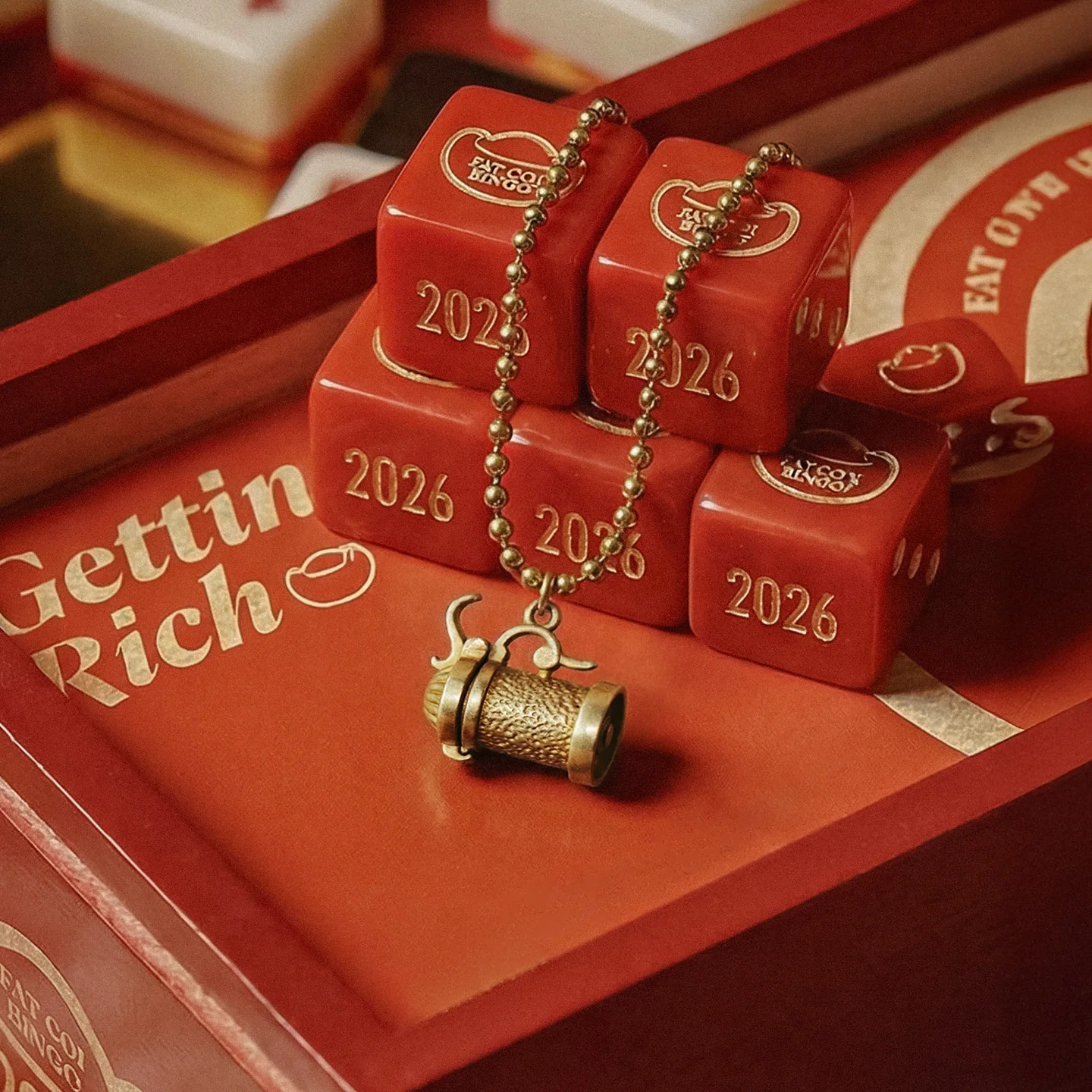 Vintage Brass Canteen Pendant Necklace with Clasp Closure