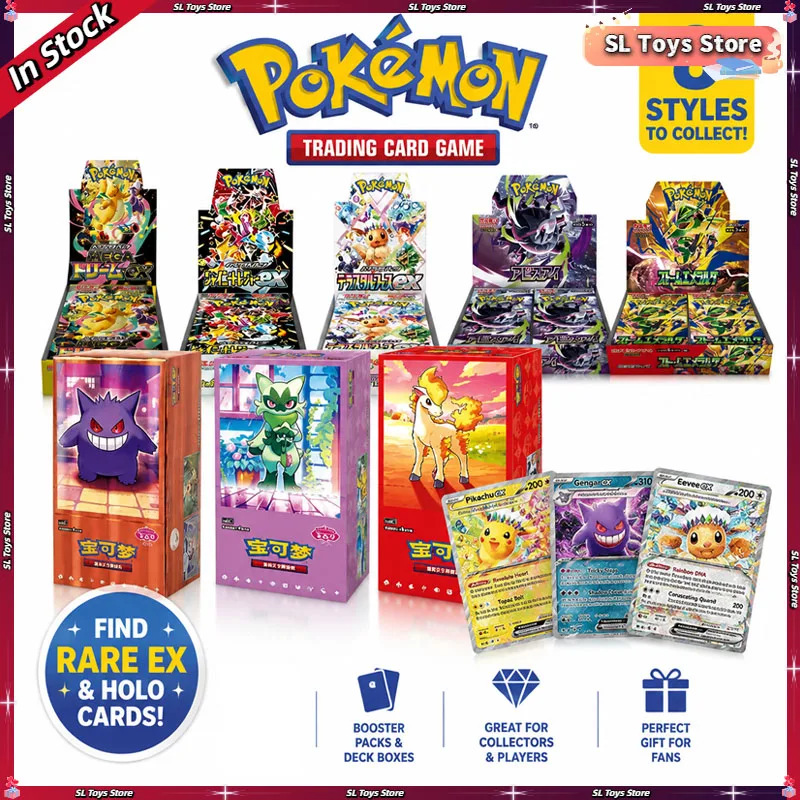 Heißer Original Pokémon SV Serie 17.5 Eevee Booster Pack Gem Pack Serie M5 M6 Serie Karte Ponyta Gengar Sammelkarte Spielzeug