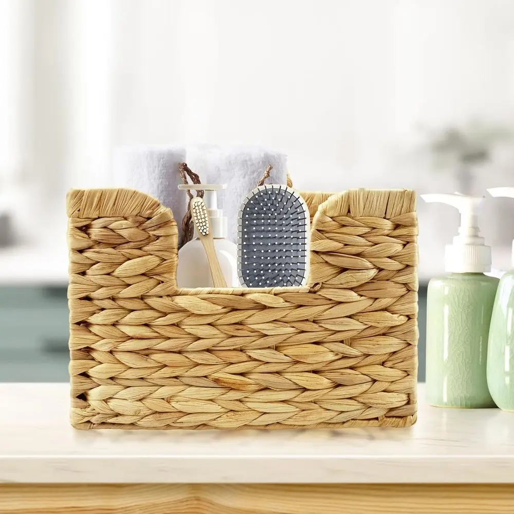 Hanging Magazine Holder, Water Hyacinth Mail Basket Wall Mounted Rack with Handle or Book, Ideal for Bathroom, Home, Office - 11 view 6