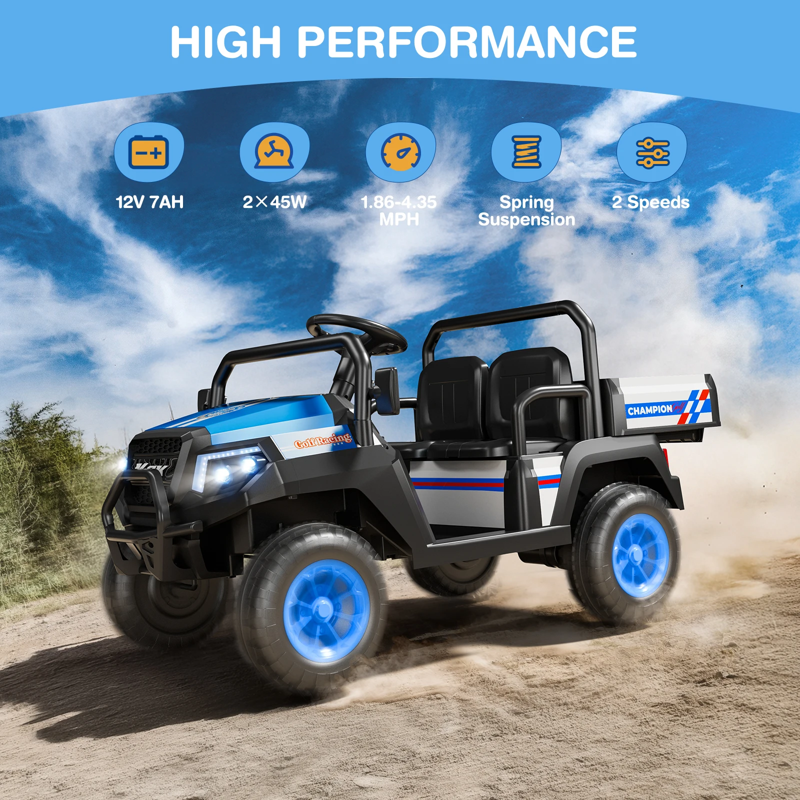 LIGIANT 12V 2-Sitzer-Fahrt auf UTV für große Kinder, Fernbedienung, Federung, kabellose Musik, Multimedia, Geschenk für Kinder ab 3 Jahren