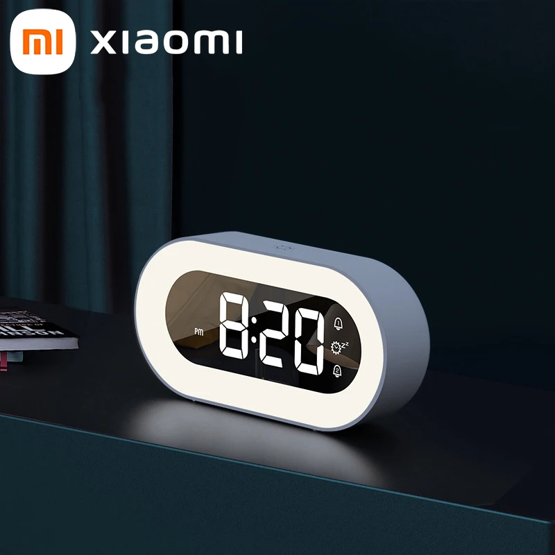 Xiaomi Youpin cyfrowy budzik LED sterowanie głosowe lampka nocna konstrukcja zegary na biurko odtwarzacz muzyki świecący zegar elektroniczny nowy