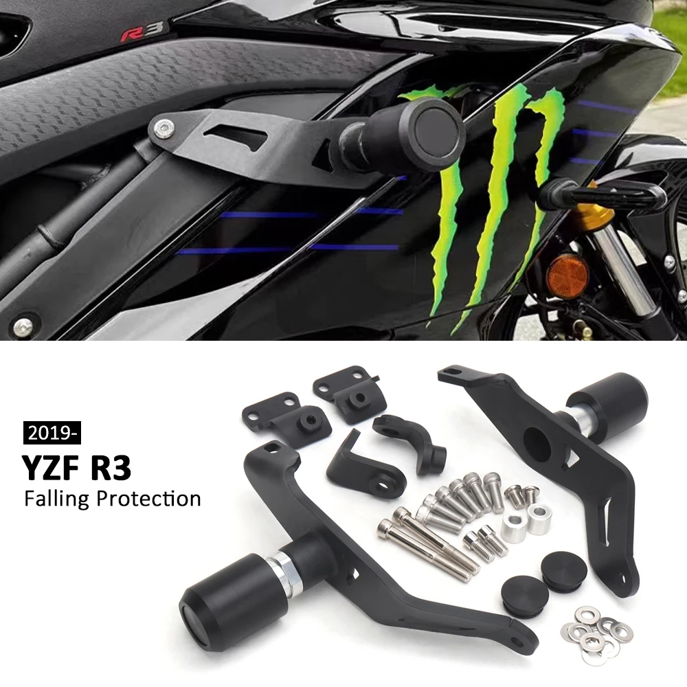 

New Motorcycle Frame Sliders Crash Protector Falling Protection Accessories Black For Yamaha YZF-R3 Yzf r3 YZF R3 2019-2024