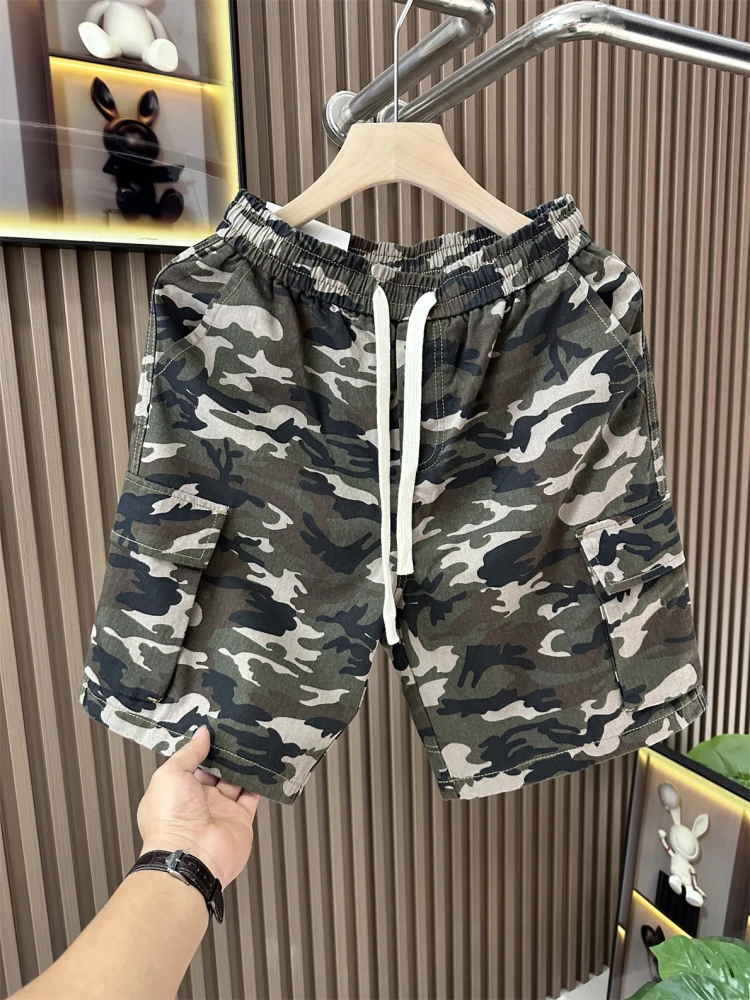 

American Retro Camouflage Shorts Men's Summer High Street Multi-Pocket Workwear Loose Fit Casual Pants Trendy Brand Youthful ...