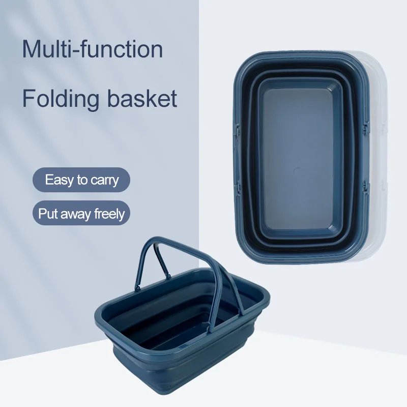 Hot Selling Product Portable Dirty Laundry Basket Container Organizer Silicone Storage Folding Collapsible Basket