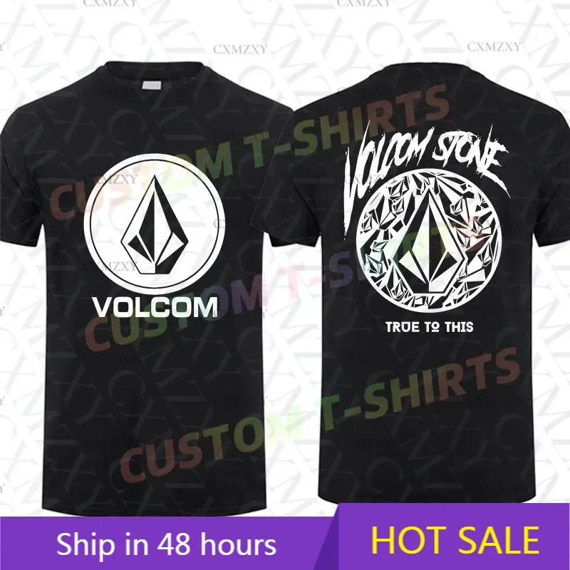 

2024 Men T Shirt Casual Sports Tops Volcom Stone Logo T-shirt Graphic Summer Short Sleeves 100% Cotton Streetwear S-3XL Cool Tee
