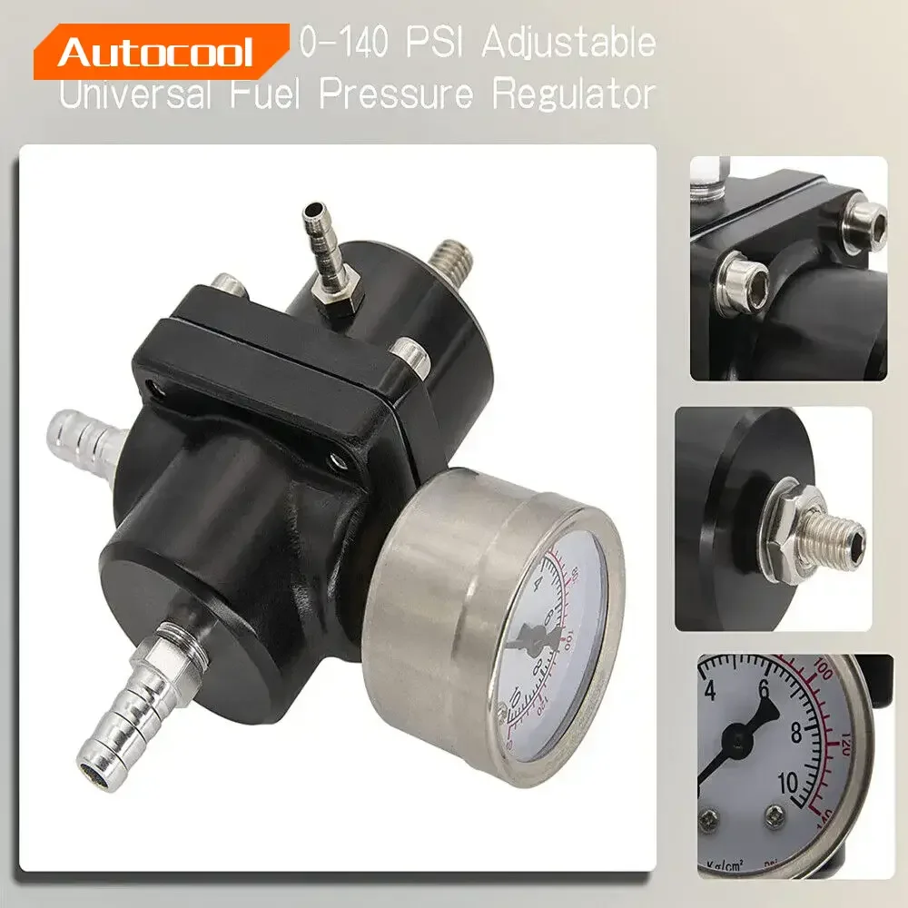 

Алюминиевый универсальный регулируемый регулятор давления топлива + манометр + комплект фитингов черный