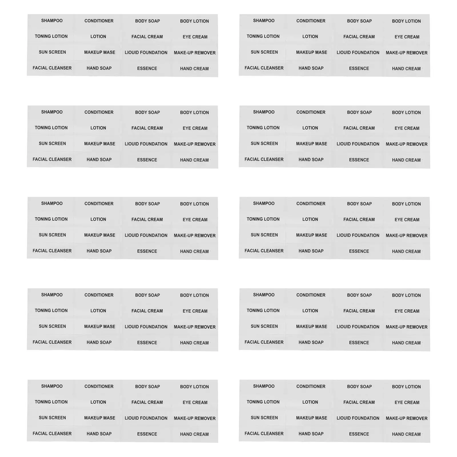 10 قطعة بولي كلوريد الفينيل مقاوم للماء ملصقات ذاتية اللصق لزجاجات غسيل الجسم السفر الفرعية ملصقات الزجاجات العناية بالبشرة العلامات المنتج الصابون #3