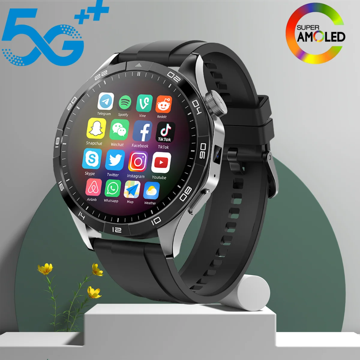 

4G/5G LTE Smartwatch 1.43inch Amoled Smart Watch Men Women With Dual Camera Video Call GPS WIFI SIM Card Slot Heart Rate Tracker
