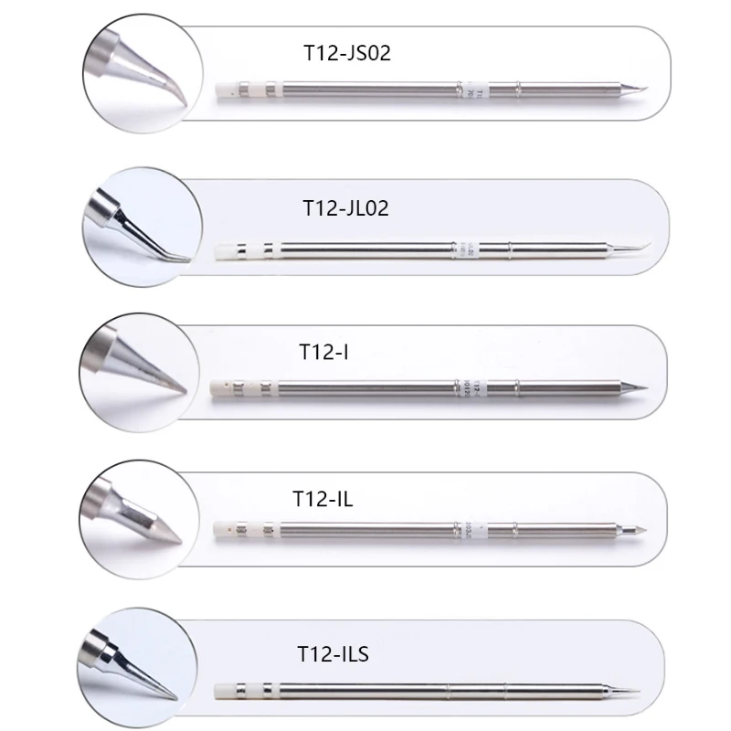 T12 Electric Soldering Iron Tips K B B2 BC2 I ILS JL02 D24 KF For Hakko FX951 952 950D BK969D 202 203 DIY Soldering Station Kits