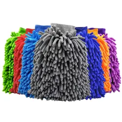 Microfiber Car Wash Mitt Double Sided Chenille Auto Gloves Ultra Absorbent Wash Car Sponge Scratch Free Microfiber Car Cleaning