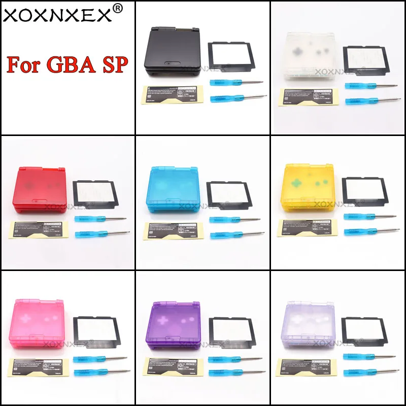 Carcasa transparente para consola de juegos GBA SP, carcasa de repuesto para consola GBASP, DIY