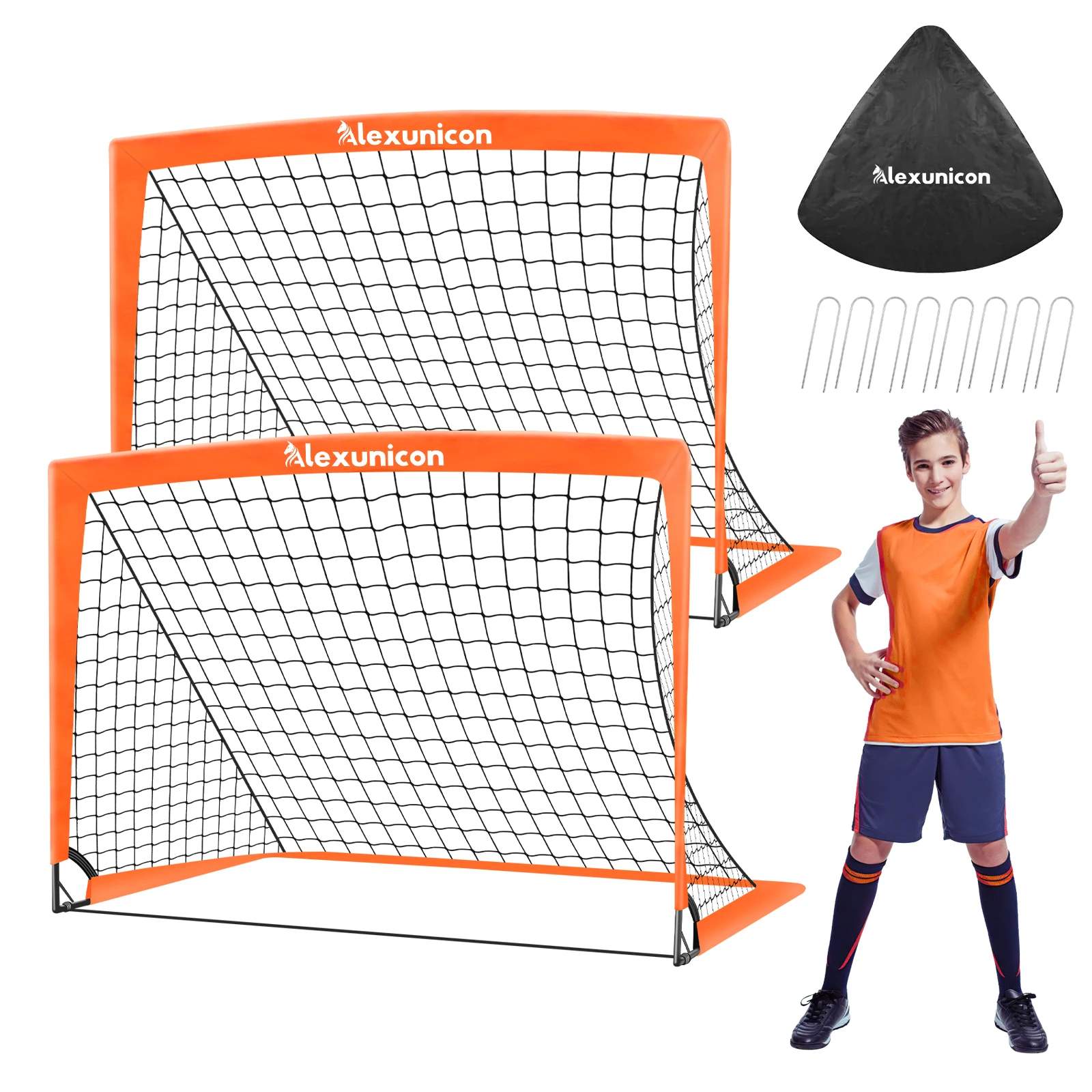 Kids Soccer Goals for Backyard Set,4'x3' Portable Soccer Goal Training Equipment with Ball,Agility Ladder,Cones and Target,Socce