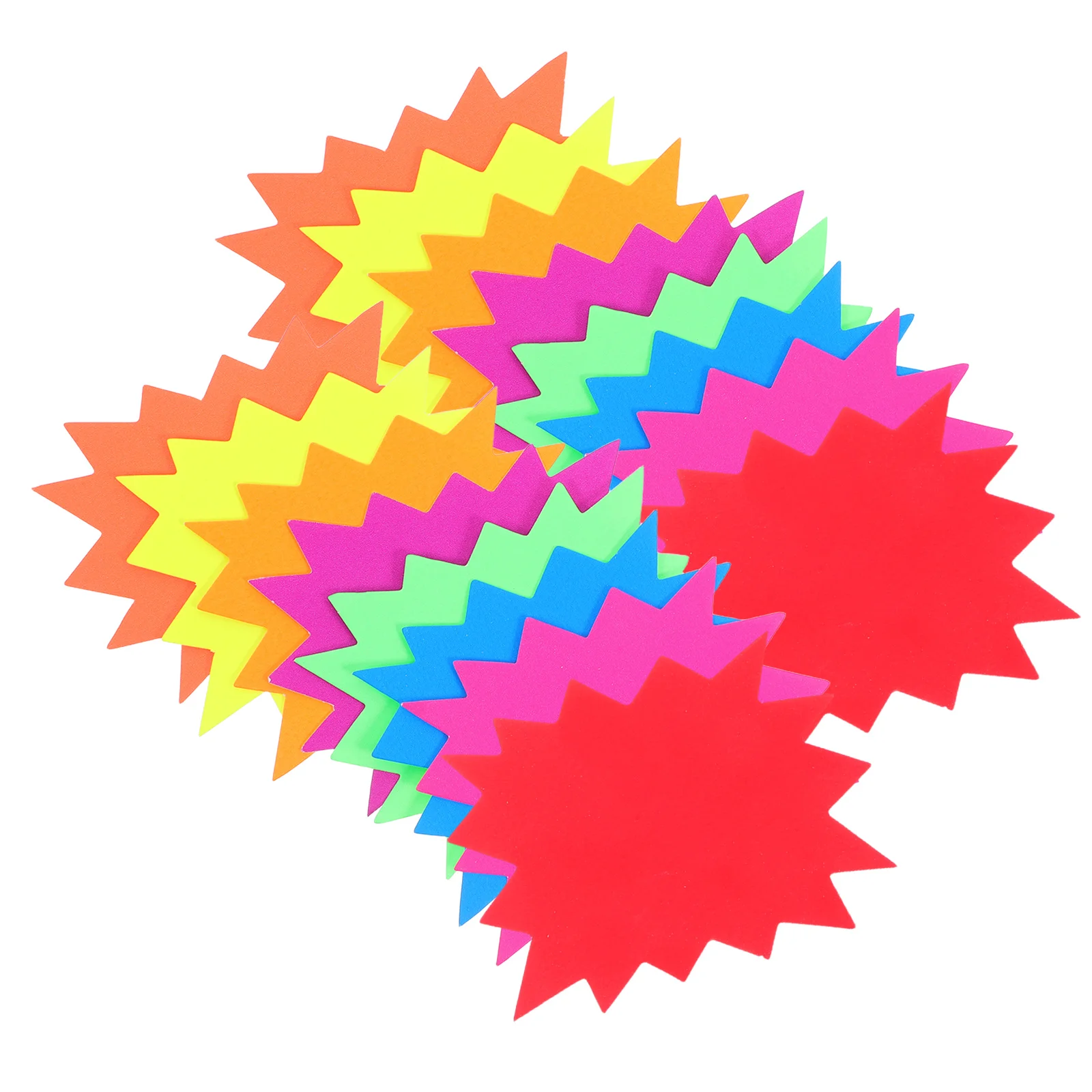 

80pcs Explosion Price Tags: Fluorescent 8 Color Burst Stickers For Retail Store Supermarket Garage Yard Sale Removable Printed