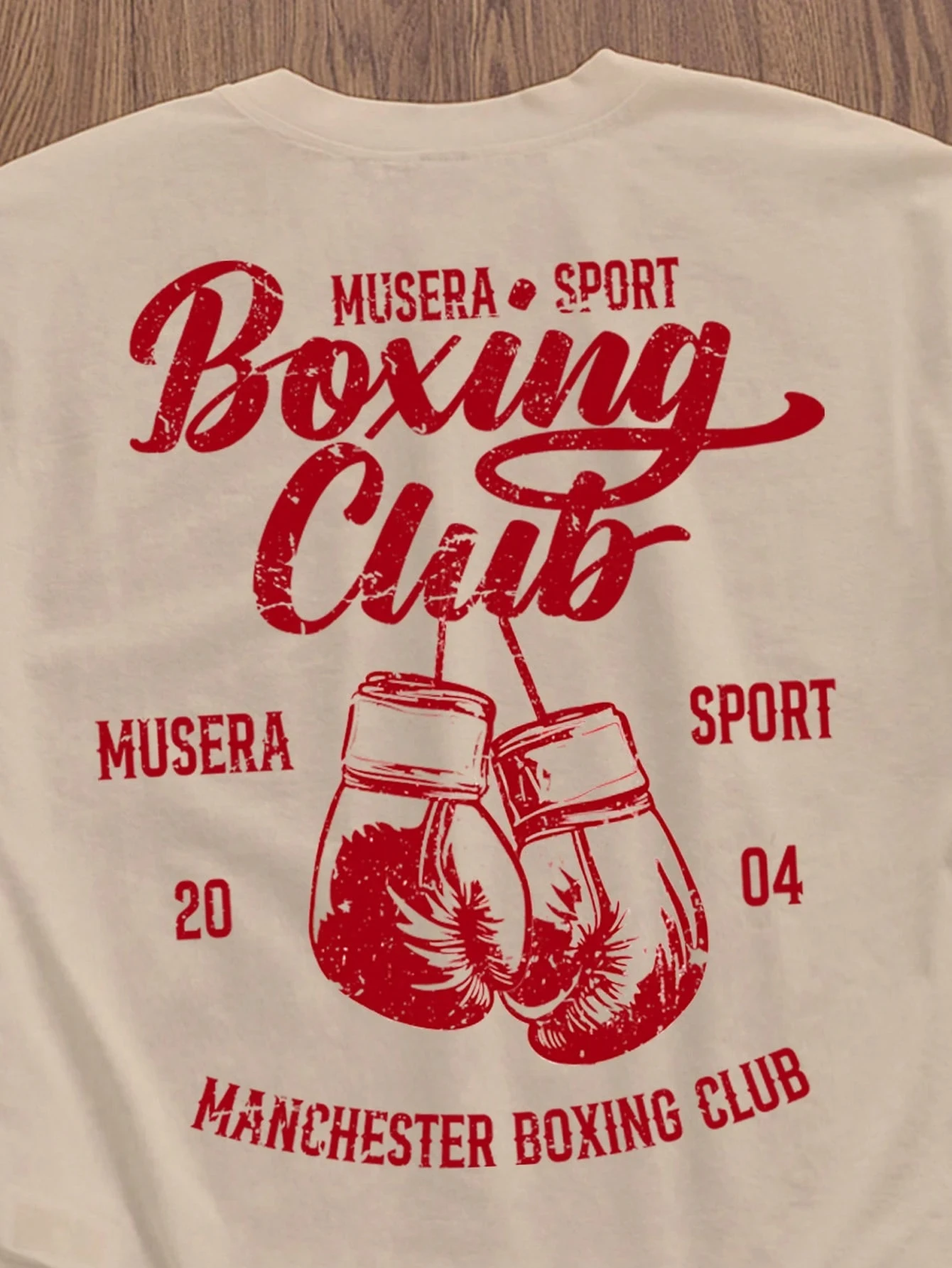 Manfinity EMRG Fashion Street Boxing Slogan Casual Printed Oversized Short Sleeve T-Shirt for Men Harajuku Fashion Trend Street