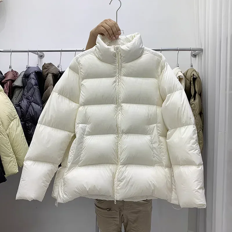 

2025 Winter Fashion Women's Down Jacket Loose Commuter Stand Collar Warm Down Jacket
