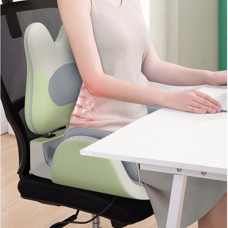 

2-in-1 Home Orthopedic Kneading Vibration Massage Seat Cushion Foldable Heating Relax Hip Leg Back Massager Breathable Mesh