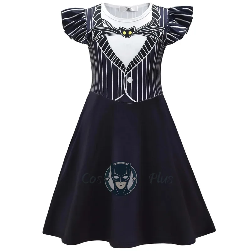 

Nightmare Christmas Jack Cosplay Costume Halloween Skellington Dress Up Polyester Print Fashion Show Fashion Party Dress