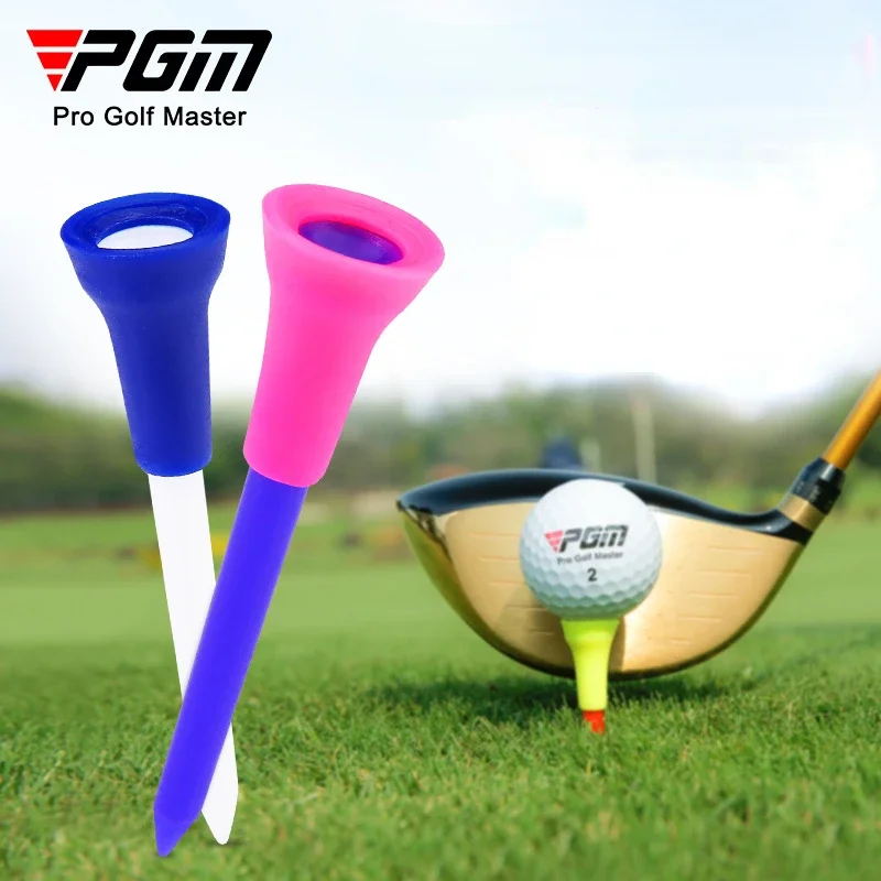 PGM 20pcs Golf Tees Soft Rubber Cover Random Color Length 74MM 85MM QT013