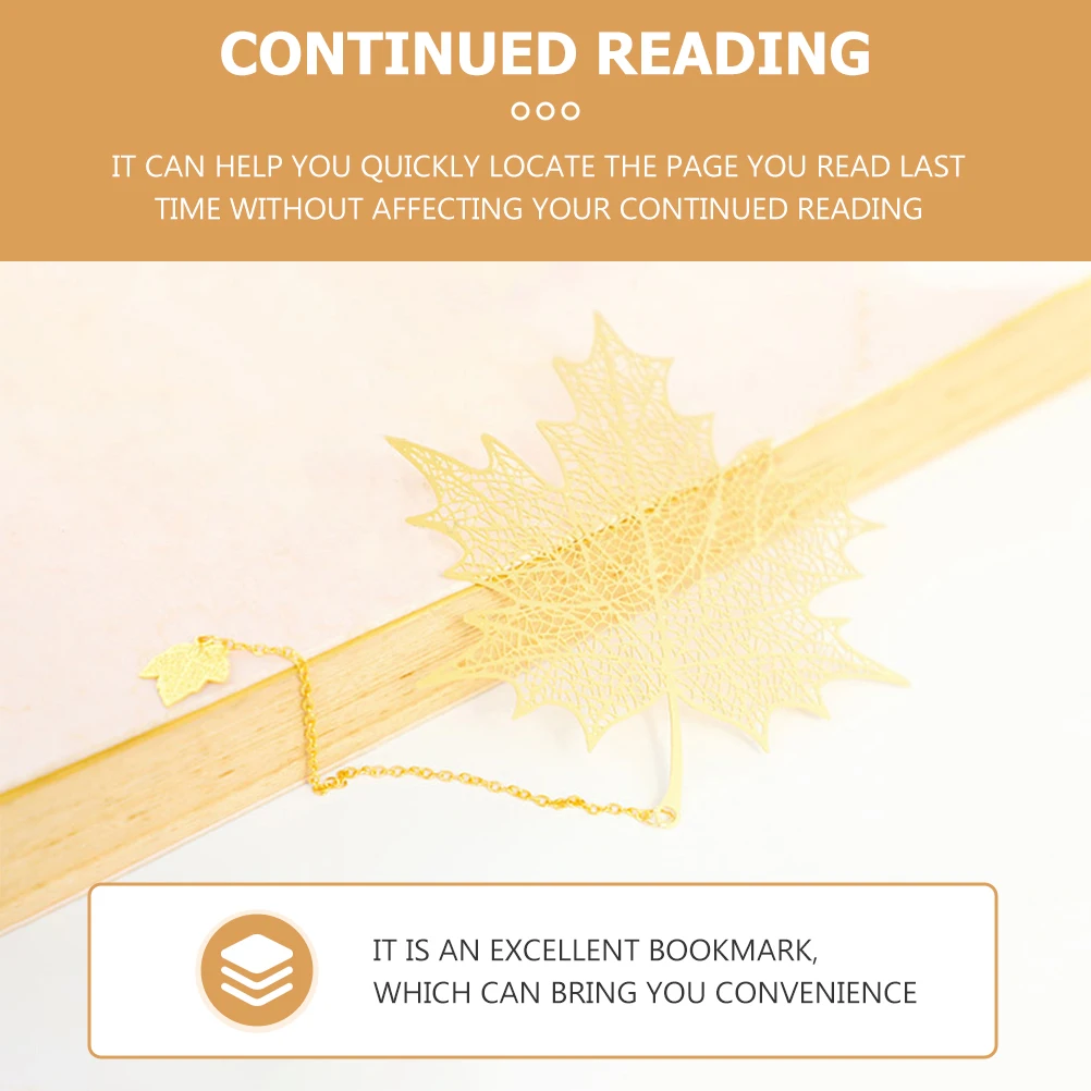 

2Pcs Hollow-Out Maple Leaf Brass Bookmark Book Marker Decorative Page-Marker Gift for Readers and Book Lovers Metal Bookmark