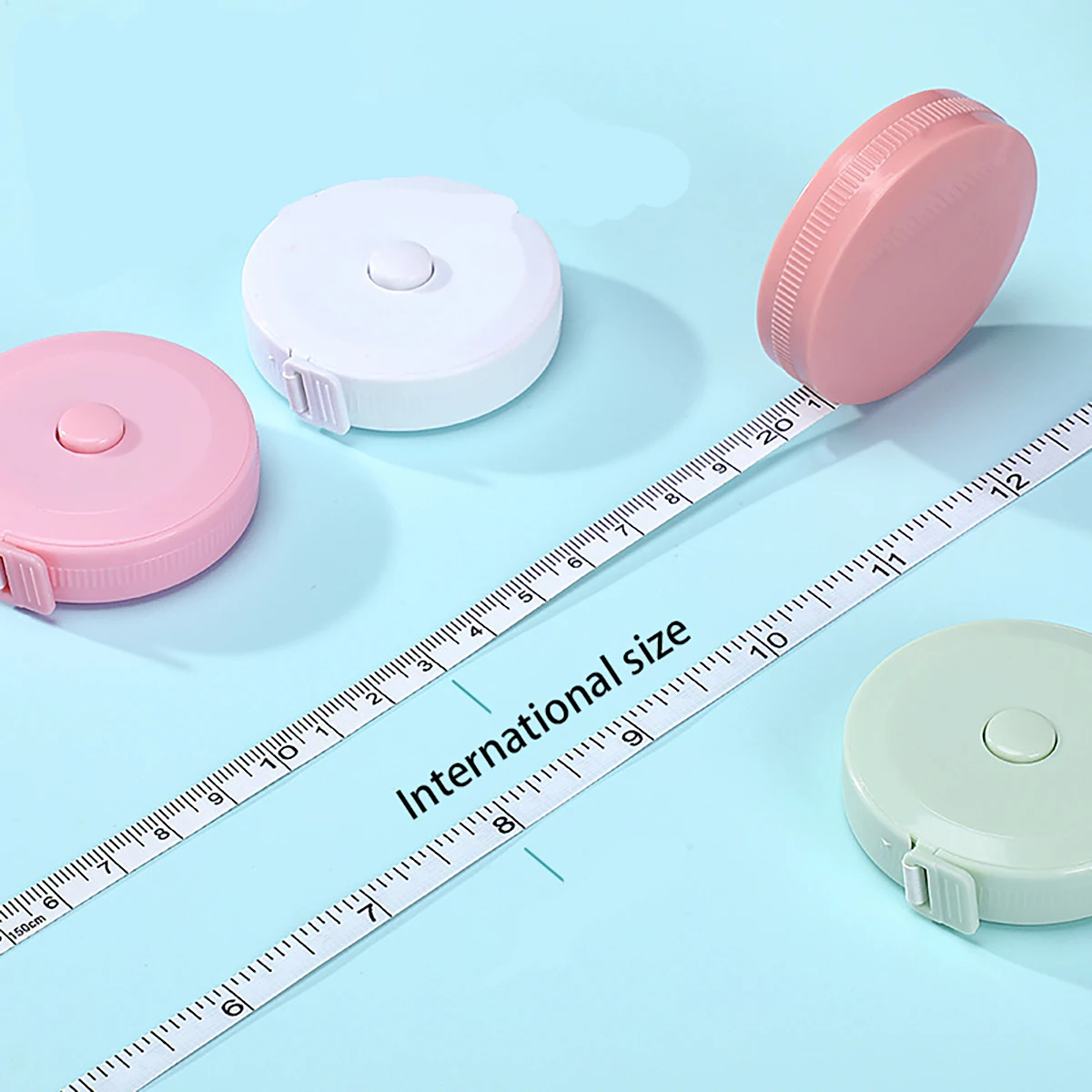 5 قطع شريط قياس مع شريط قياس مزدوج الجوانب قابل للتوسيع 60 بوصة 1.5 متر