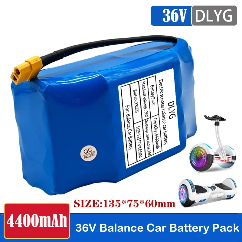 

36V 4.4Ah 5.2Ah 6Ah 6.8Ah 2 wheel electric scooter self balancing 18650 lithium battery pack for Self-balancing