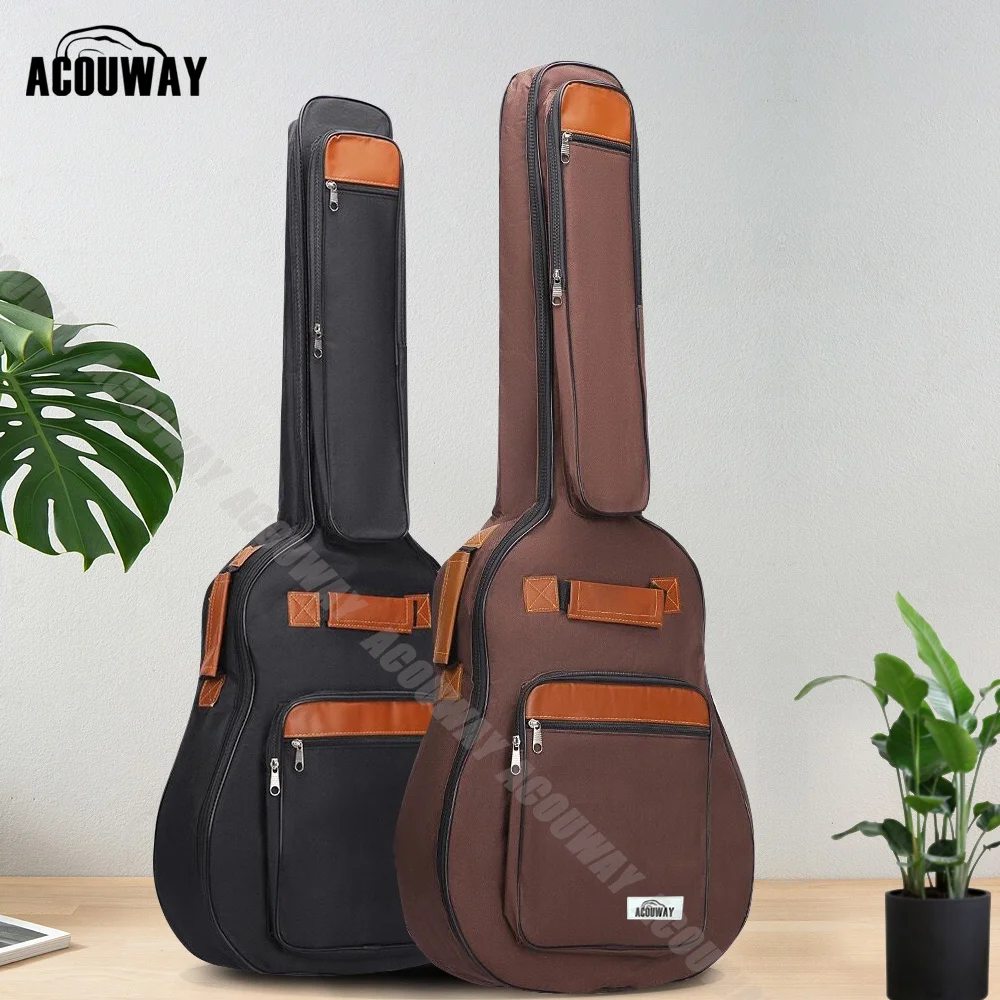 Acouway 41inch acoustic guitar bag cover waterproof material 8mm Cotton Padded PU leather handle also fit 40 inch gutar