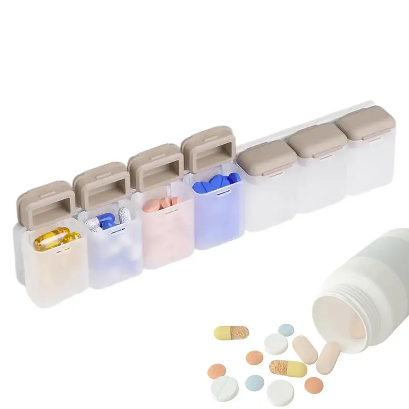 منظم حبوب الدواء، حامل حبوب منع الحمل لمدة 7 أيام، صندوق مكمل مغناطيسي محكم للأطفال وكبار السن والحيوانات الأليفة والأب والأم