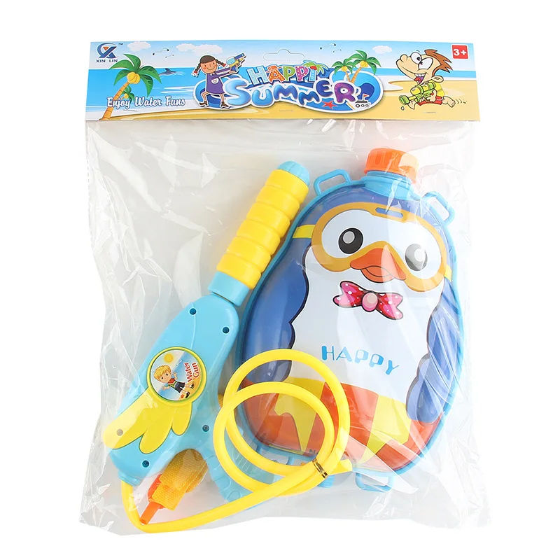Pistolet à eau jouets enfants dessins animés sac à dos pistolet à eau grande capacité Type extractible pulvérisation d'eau été plage jouets d'eau en plein air