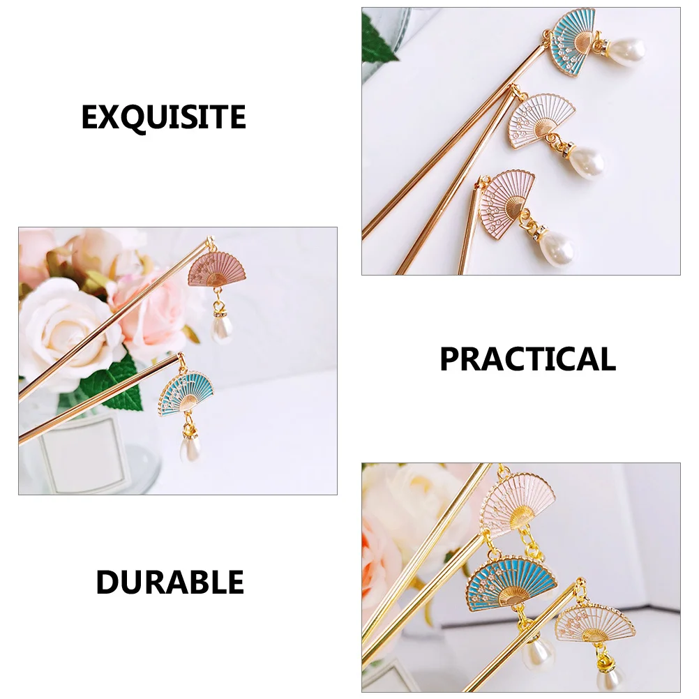 

3pcs Burned Stick Vintage Metal Chopstick For Bun Holder Chignon Vintage Stick Pin Hair Accessories Women Long Hair