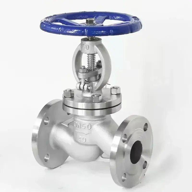 DN50 Class 150 Manual Globe Valve with Cast F304 or CF8 Body F304 Seat and Plug RF Flange End Shutoff Valves for Gas