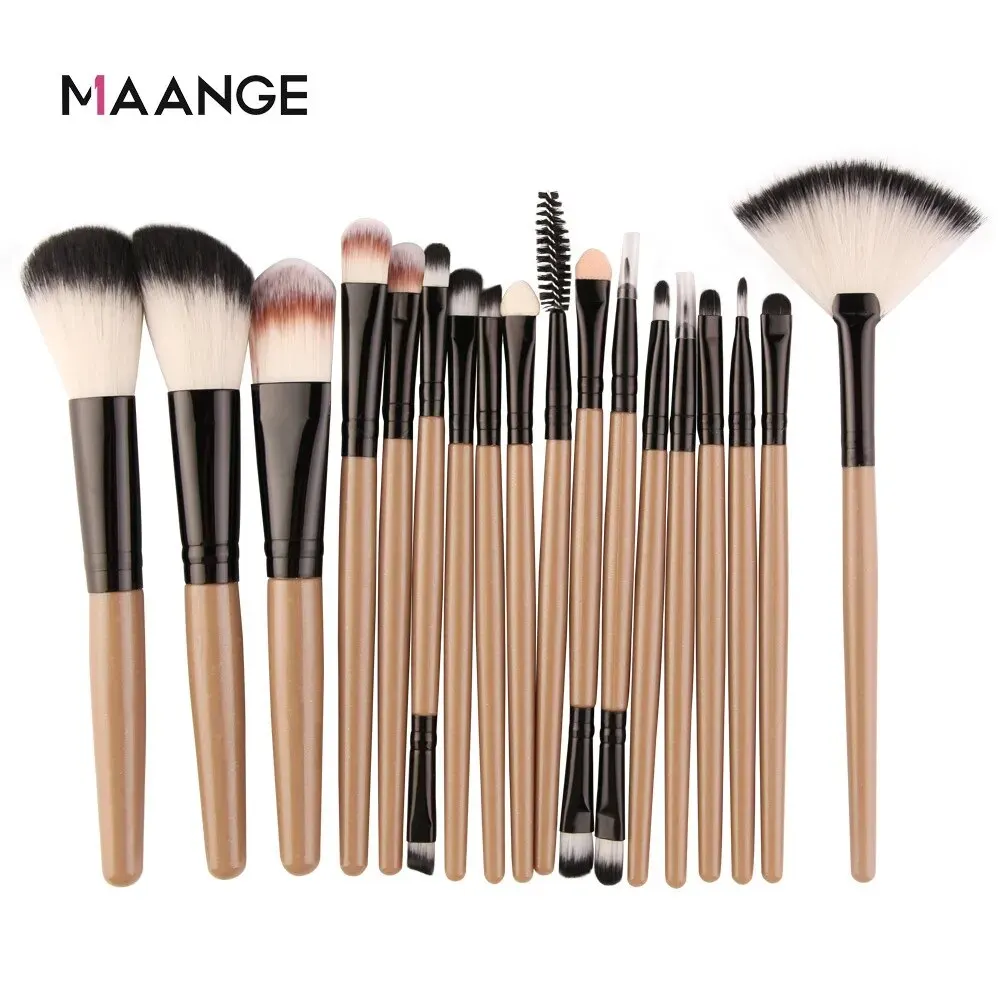 MAANGE 18Pcs Makeup Brushes Set Multifunctional Brush Powder Eyeshadow Make Up Brush With Portable PU Case Beauty Tools