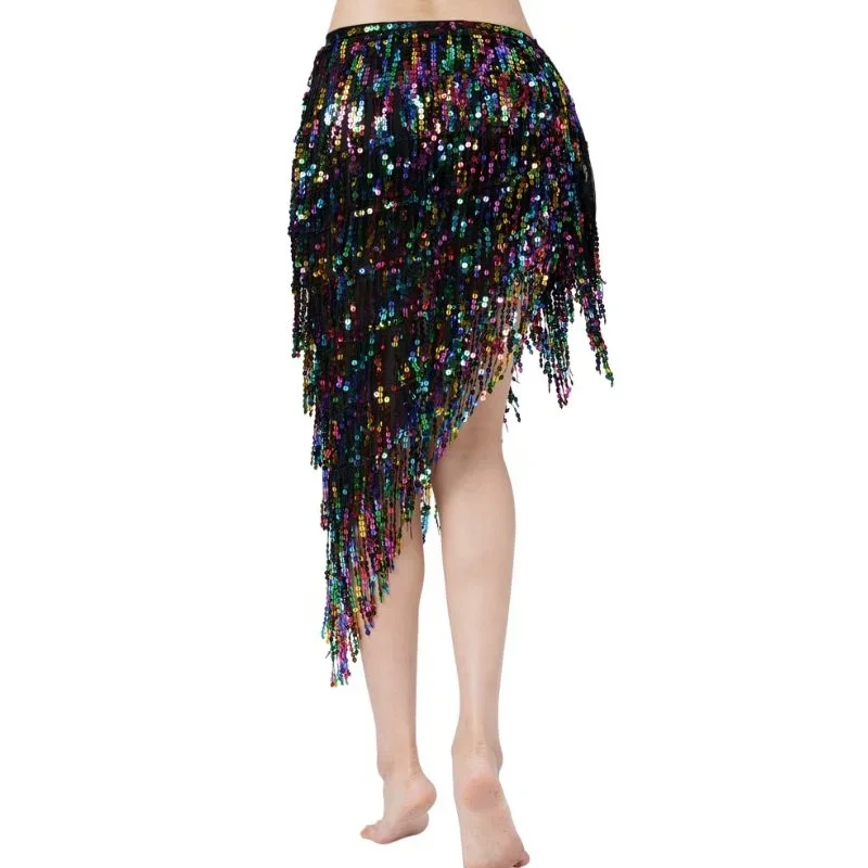 

Triangle Sequins Belly Dance Skirt Belly Dance Long Tassel Hip Scarf Festival Outfits Women Dance Wear Accessories Dancing Belt