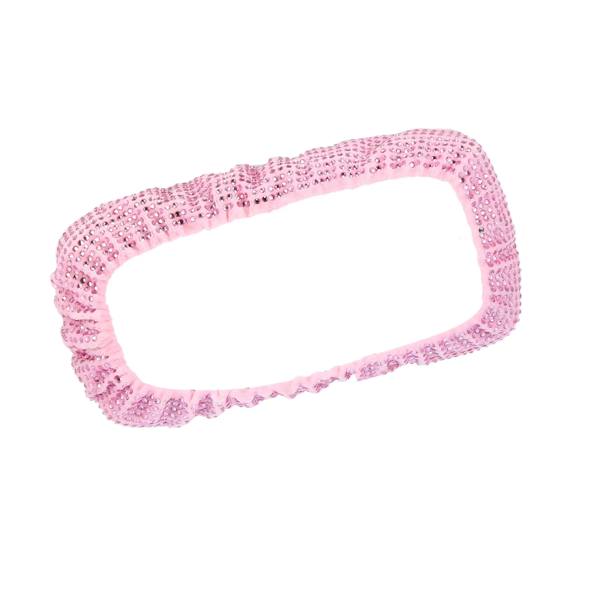 

Pink Faux Crystal Rhinestone Car Rearview Mirror Cover For Interior Decoration